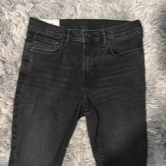 H&M Size 33/32 Black Skinny Light Distressed Jeans 98% Cotton 2% Elastane - Picture 4 of 11